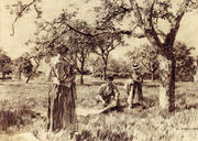 Washerwomen Setting The Linens Out To Dry Reproduction