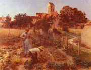 Au Jardin, Charteves, Pres De Mont-Saint-Pere (In the Garden, Charteves, Close to Mont-Saint-Pere) Reproduction