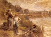 Laveuses Des Bords De La Marne (Washerwomen by the Banks of the Marne) Reproduction