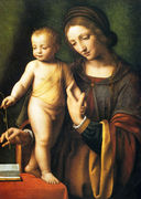 The Virgin And Child With A Columbine Reproduction