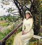 Ung Kvinne Pa En Benk (Young Woman on a Bench) Reproduction