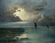 Sonnenuntergang am Meer mit aufziehendem Gewitter (Sunset at the Sea with Thunderstorm) Reproduction