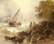 Hafeneinfahrt Bei Rauher See (Return To Harbour In Rough Seas) Reproduction