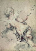 Cupid Lying on the Clouds Reproduction