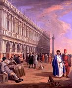 Venice- The Piazzetta with Figures Reproduction