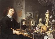 Self-portrait With Vanitas Symbols Reproduction