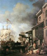 A Thames Wharf 1750's Reproduction