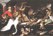 Still Life with Dead Game, Fruits, and Vegetables in a Market 1614 Reproduction