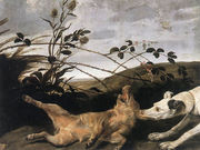 Greyhound Catching a Young Wild Boar Reproduction