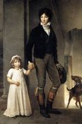 Jean-Baptist Isabey, Miniaturist, with his Daughter 1795 Reproduction