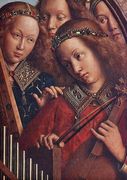 The Ghent Altarpiece- Angels Playing Music (detail 2) 1426-27 Reproduction