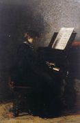 Elizabeth at the Piano 1875 Reproduction