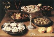 Still-Life with Oysters and Pastries 1610 Reproduction