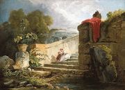 A Scene in the Grounds of the Villa Farnese, Rome c. 1765 Reproduction