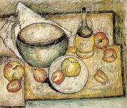 Still Life with a Green Bowl and Fruit Reproduction