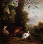 Birds in a Landscape Reproduction