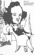 Caricature of Felix Mendelssohn Reproduction