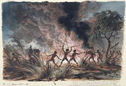 Mr Phibbs and Bowman engaging the blacks who attempted to burn us out... Depot Creek, Victoria Reproduction