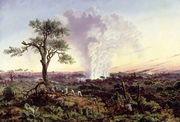 Victoria Falls at Sunrise, with 'The Smoke', or 'Spraycloud' 1863 Reproduction