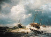 Ships in a Storm on the Dutch Coast 1854 Reproduction