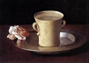 Cup of Water and a Rose on a Silver Plate c. 1630 Reproduction