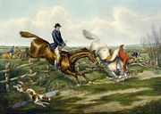 Falling Off, plate from 'The Right and The Wrong Sort', in Fores Hunting Sketches 1859 Reproduction