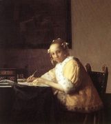 A Lady Writing a Letter 1665-66 Reproduction