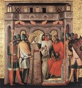 Scenes from the Life of St Colomba (St Colomba before the Emperor) c. 1340 Reproduction