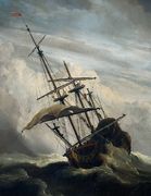 Ship in High Seas Caught by a Squall [detail #1] Reproduction