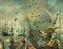 Explosion of the Spanish Flagship in the Battle of Gibraltar, 1607 [detail #1] Reproduction