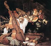 Vanitas Still-Life with Musical Instruments Reproduction