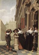 Conversation outside a Castle 1636 Reproduction