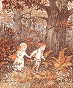 Babes in the Wood (2 children walking in the wood) Reproduction