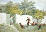 Scene at Montone - The Goatherd, 1866 Reproduction