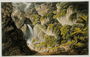 Waterfall at Shanklin, from 'The Isle of Wight Illustrated, in a Series of Coloured Views' Reproduction