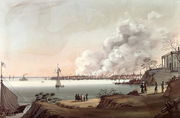 View of New York after The Great Fire Taken from Brooklyn, 1835 Reproduction