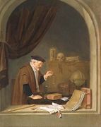 An Old Man Weighing Gold, 1667 Reproduction