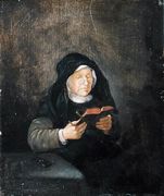 Old Woman Reading, 1650s Reproduction