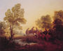 Evening Landscape - Peasants and Mounted Figures Reproduction