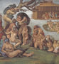 Ceiling of the Sistine Chapel: Genesis, Noah 7-9: The Flood, left view Reproduction