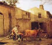 A Smith Shoeing an Ox Reproduction