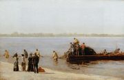 Shad Fishing at Gloucester on the Delaware River Reproduction