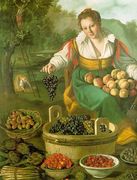 The Fruit Seller (detail) 1580 Reproduction