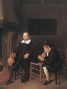 Interior with Two Men by the Fireside 1664 Reproduction