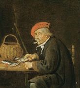 Man Scaling Fish 1660-65 Reproduction