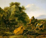 Landscape with Herdsmen Gathering Sticks 1650s Reproduction