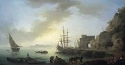 Mediterranean Port at Dawn c. 1750 Reproduction