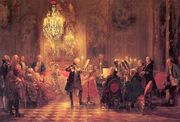 A Flute Concert of Frederick the Great at Sanssouci 1852 Reproduction